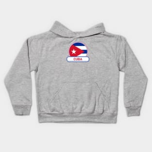 Cuba Country Badge - Cuba Flag Kids Hoodie